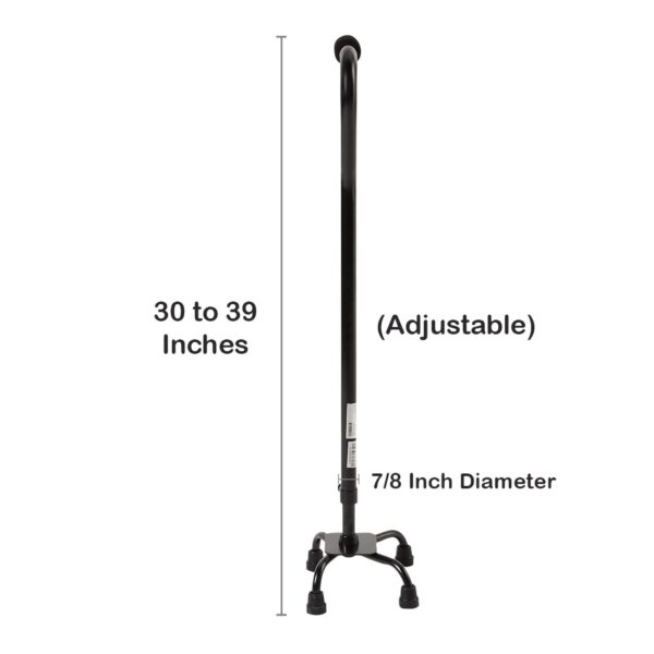 McKesson Small Base Quad Cane with Adjustable Height - Steel, 30 to 39 Inches, Black - Image 4