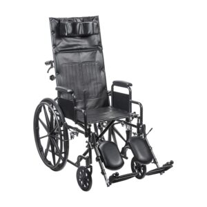 Drive Medical Reclining Wheelchair with Dual Axle and 16-Inch Seat Width - SSP16RBDDAV