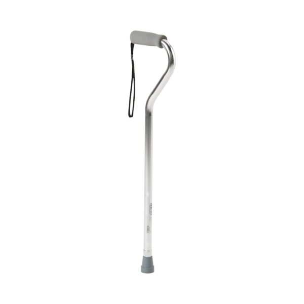 McKesson Offset Aluminum Cane with Adjustable Height, 30 to 39 Inches, Silver - Image 3