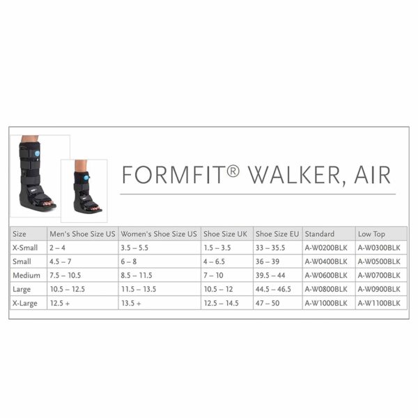Air Walker Boot Formfit by A-W0700BLK * Medium Short Pneumatic Walker for Adults - Image 5