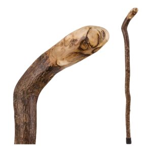 Brazos Knob Root Wood Walking Stick - 37 Inch Natural Hardwood with Solid Construction
