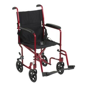 McKesson 146-ATC19-RD Transport Chair with 19-Inch Seat Width and Swing-Away Footrests