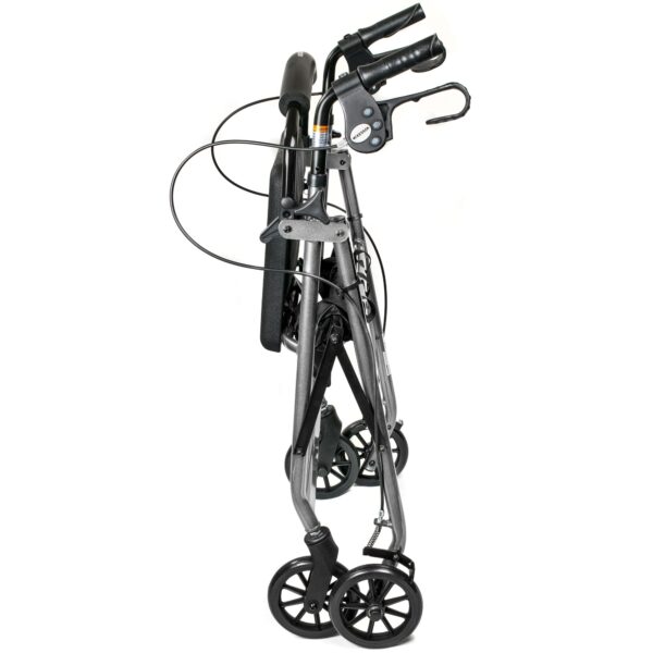 McKesson 4 Wheel Silver Rollator with Adjustable Height and Folding Aluminum Frame - Part #146-R726SL - Image 4