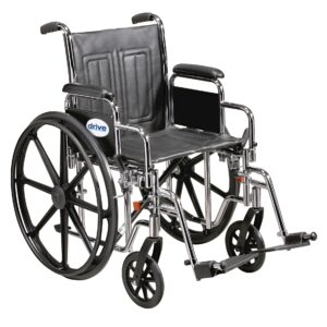 Sentra EC Heavy Duty Bariatric Wheelchair with 20-Inch Seat Width and Dual Axle - Black Upholstery