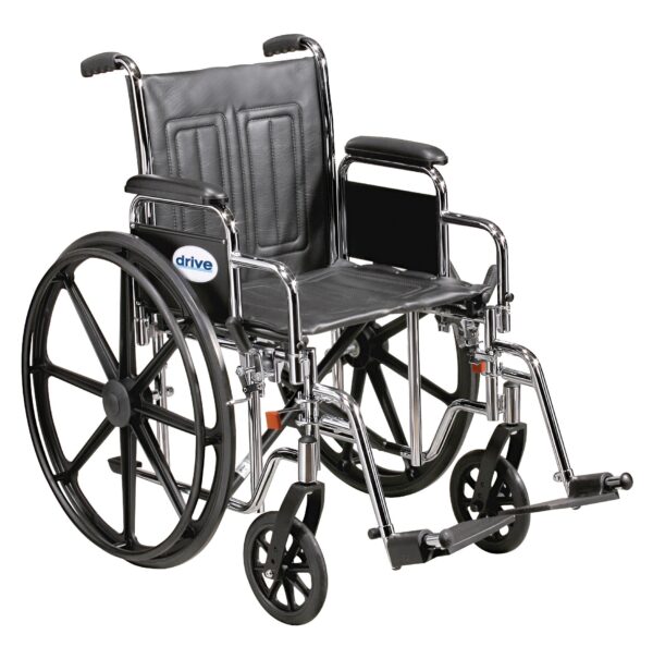 Sentra EC Heavy Duty Bariatric Wheelchair with 20-Inch Seat Width and Dual Axle - Black Upholstery