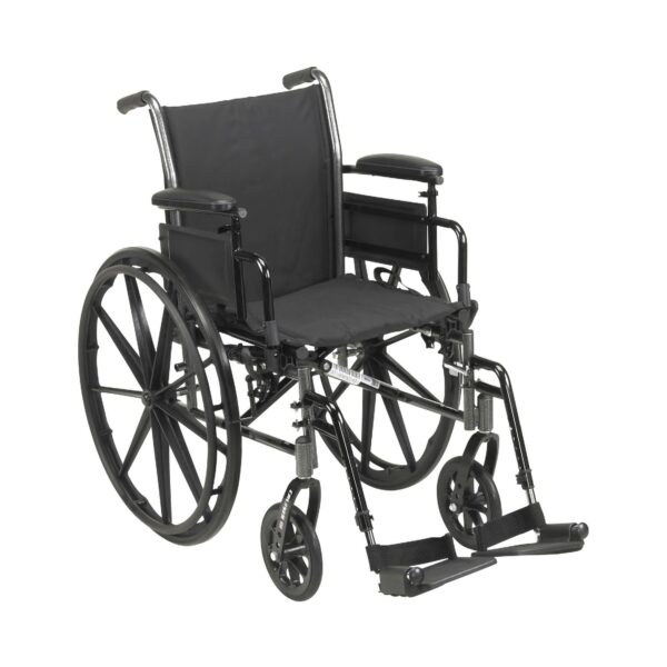 McKesson Lightweight Wheelchair with Dual Axle - 18 Inch Seat Width, Silver Vein Finish