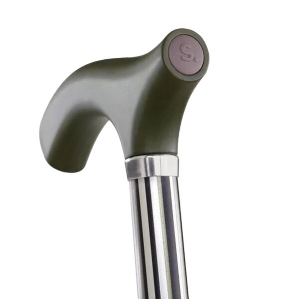 Huntington Folding Cane Switch Sticks Aluminum 32-37 Inch - Silver with Green Accents - Image 3