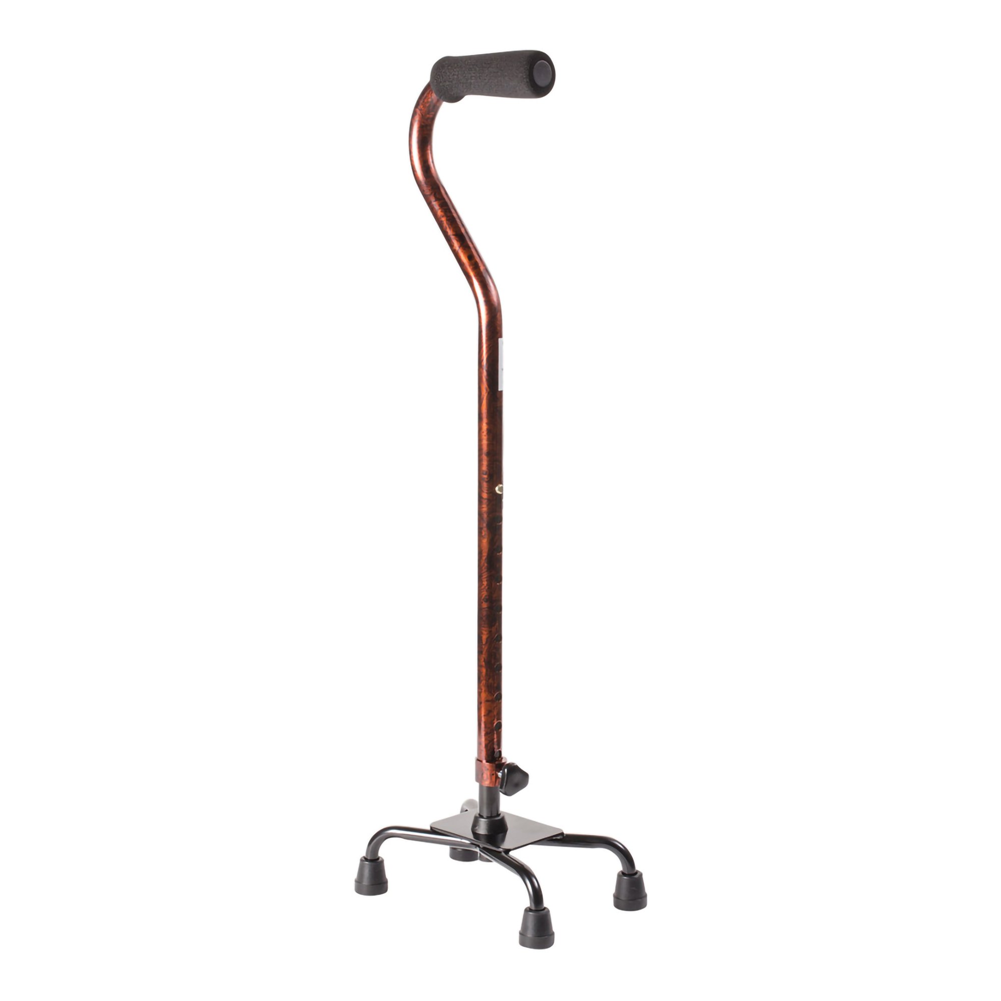 DMI Small Base Quad Cane with Adjustable Height and Slip-Resistant Feet