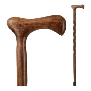Brazos T-Handle Cane with Twisted Walnut Wood - 37 Inch Height, Part Number 502-3000-0281