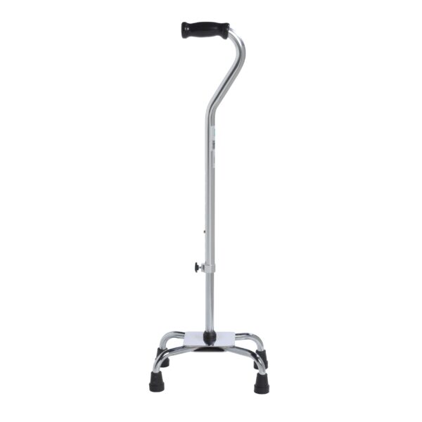 Drive Medical Large Base Quad Cane with Adjustable Height, 30 to 39 Inches, Chrome Finish
