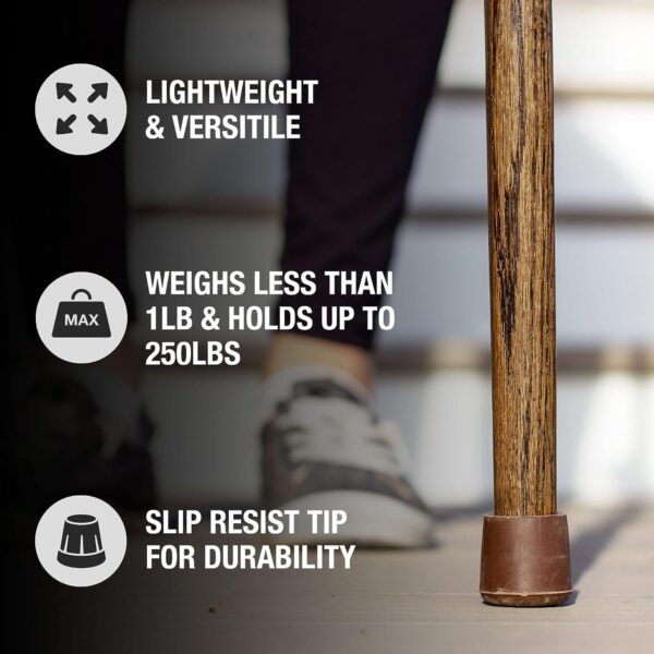 Brazos Twisted Wood 37-Inch Brown Oak Round Handle Cane Part Number 502-3000-0246 - Image 7