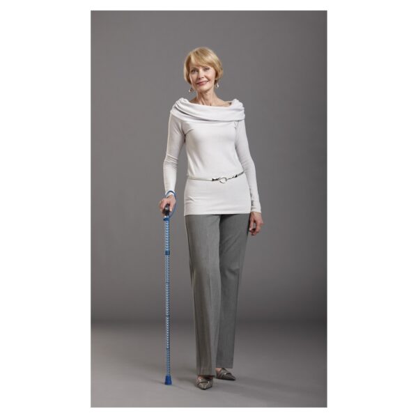 Folding Cane Switch Sticks by BrandName, Part 502-2000-5200, Adjustable Aluminum Walking Stick with Azure Blue Design - Image 3
