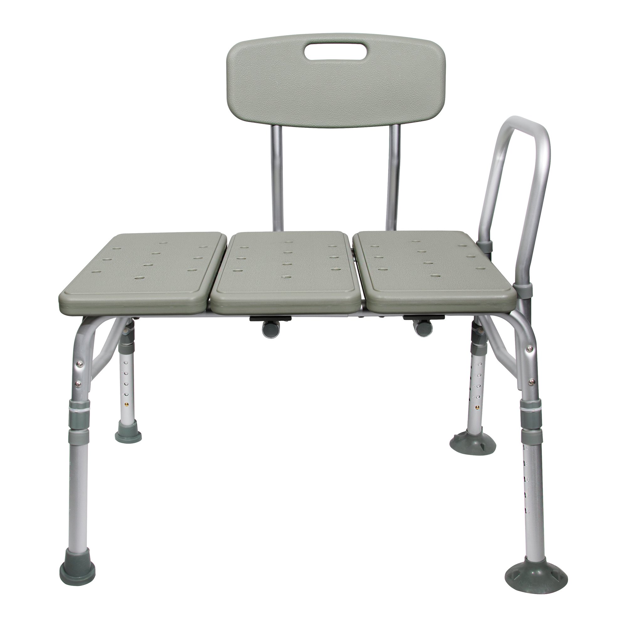McKesson Knocked Down Bath Transfer Bench with Removable Arm Rail, 17.5 to 22.5 Inch Seat Height, 400 lb Capacity