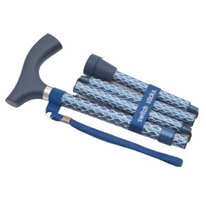 Folding Cane Switch Sticks by BrandName, Part 502-2000-5200, Adjustable Aluminum Walking Stick with Azure Blue Design