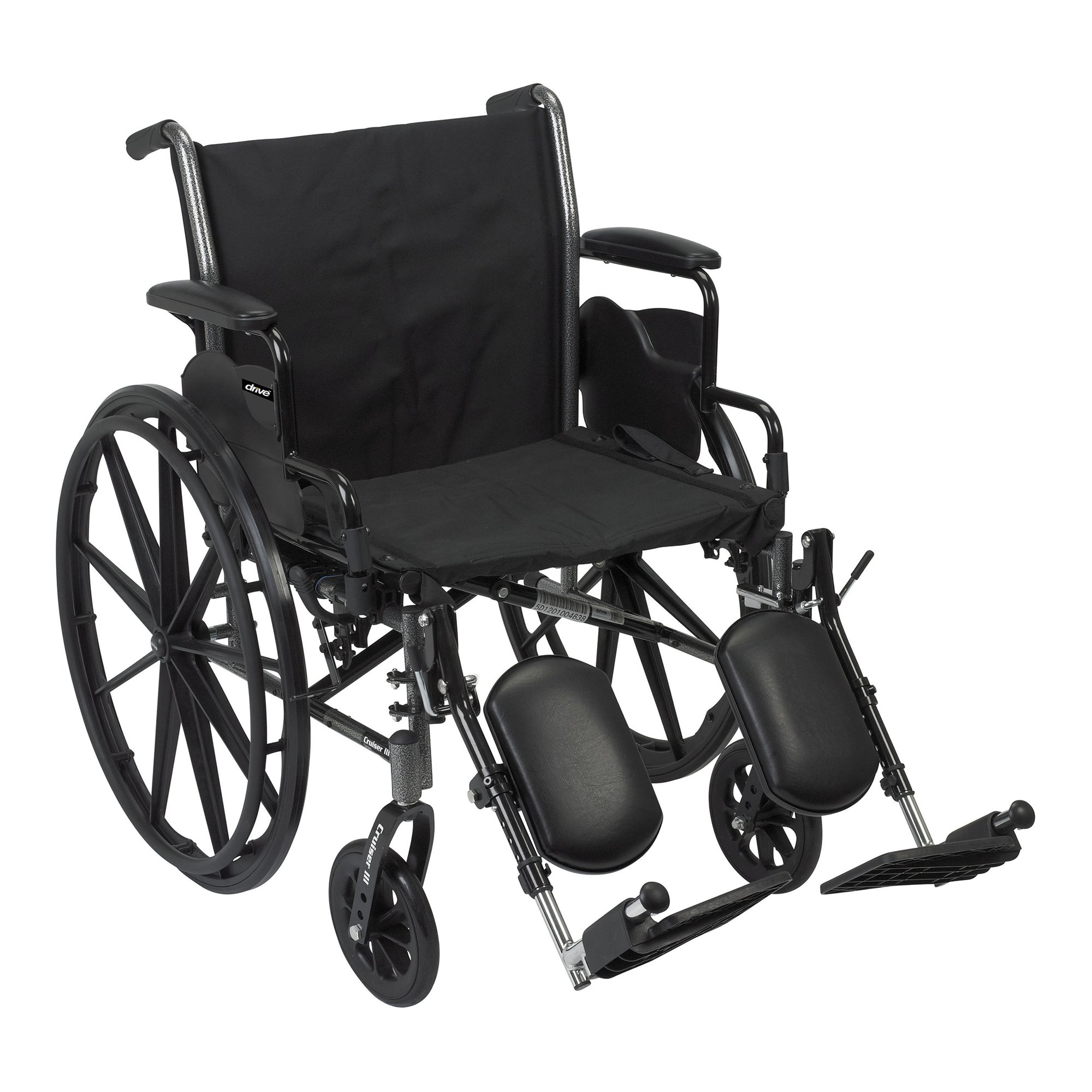 McKesson Lightweight Wheelchair with Dual Axle and Elevating Legrest * 20-Inch Seat Width, Black Upholstery, 300 lbs Capacity