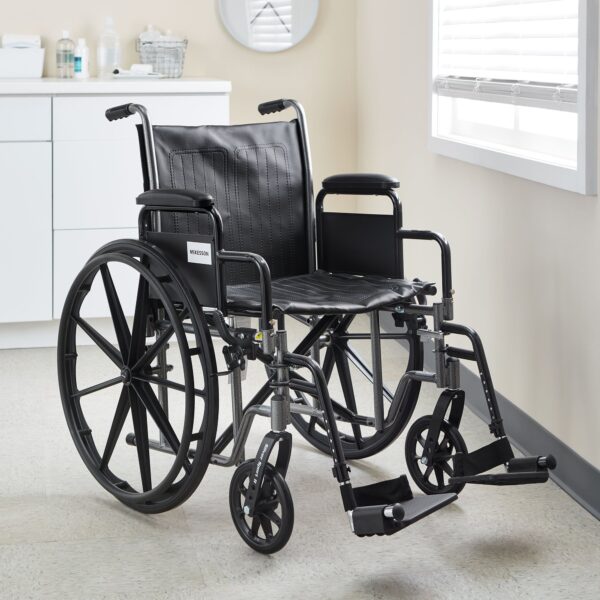 McKesson Dual Axle Lightweight Wheelchair with Elevating Legrests and 18-Inch Seat Width - Image 4