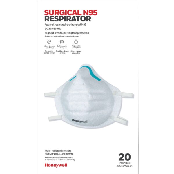 Honeywell DC365N95HC Particulate Respirator and Surgical Mask - Medical N95 with Adjustable Nosepiece - Image 2