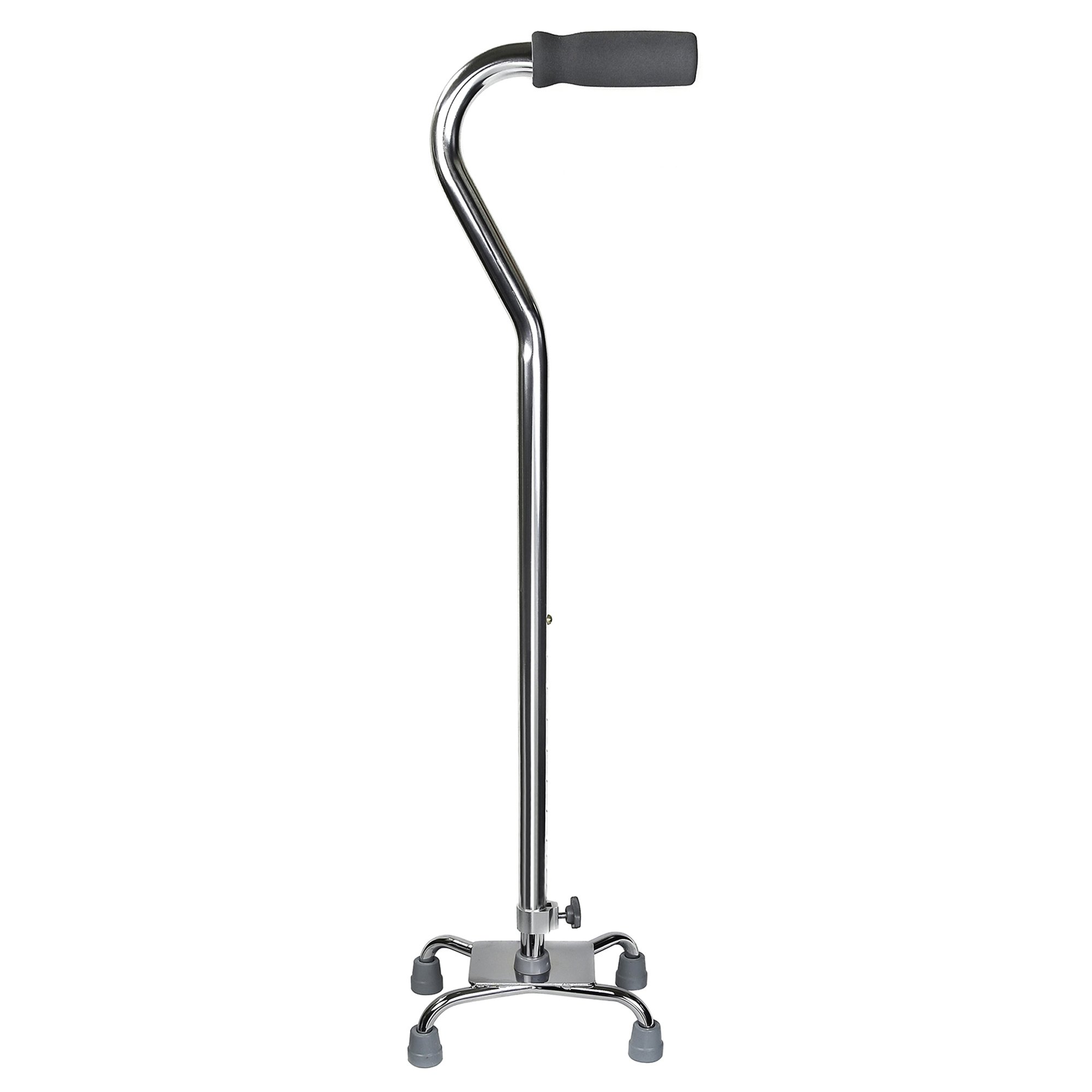 McKesson Small Base Quad Cane with Steel Construction and Chrome Finish, 30 to 39 Inches