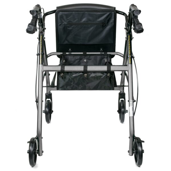 McKesson 4 Wheel Silver Rollator with Adjustable Height and Folding Aluminum Frame - Part #146-R726SL - Image 3