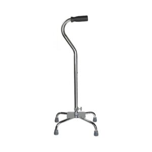 McKesson Large Base Quad Cane with Steel Construction and Chrome Finish, 29 to 37-1/2 Inch Height