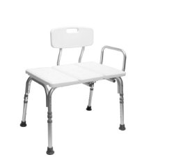 Carex Knocked Down Bath Transfer Bench with Arm Rail, 16 to 20 Inch Seat Height, 300 lbs Capacity - Part Number FGB15300 0000