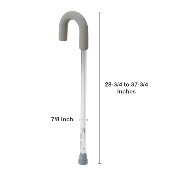 McKesson Aluminum Round Handle Cane with Adjustable Height, Silver, Part Number 146-RTL10342 - Image 4