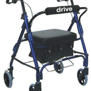 Drive 4 Wheel Rollator with Blue Aluminum Frame and Adjustable Handle - Part Number 301PSBN