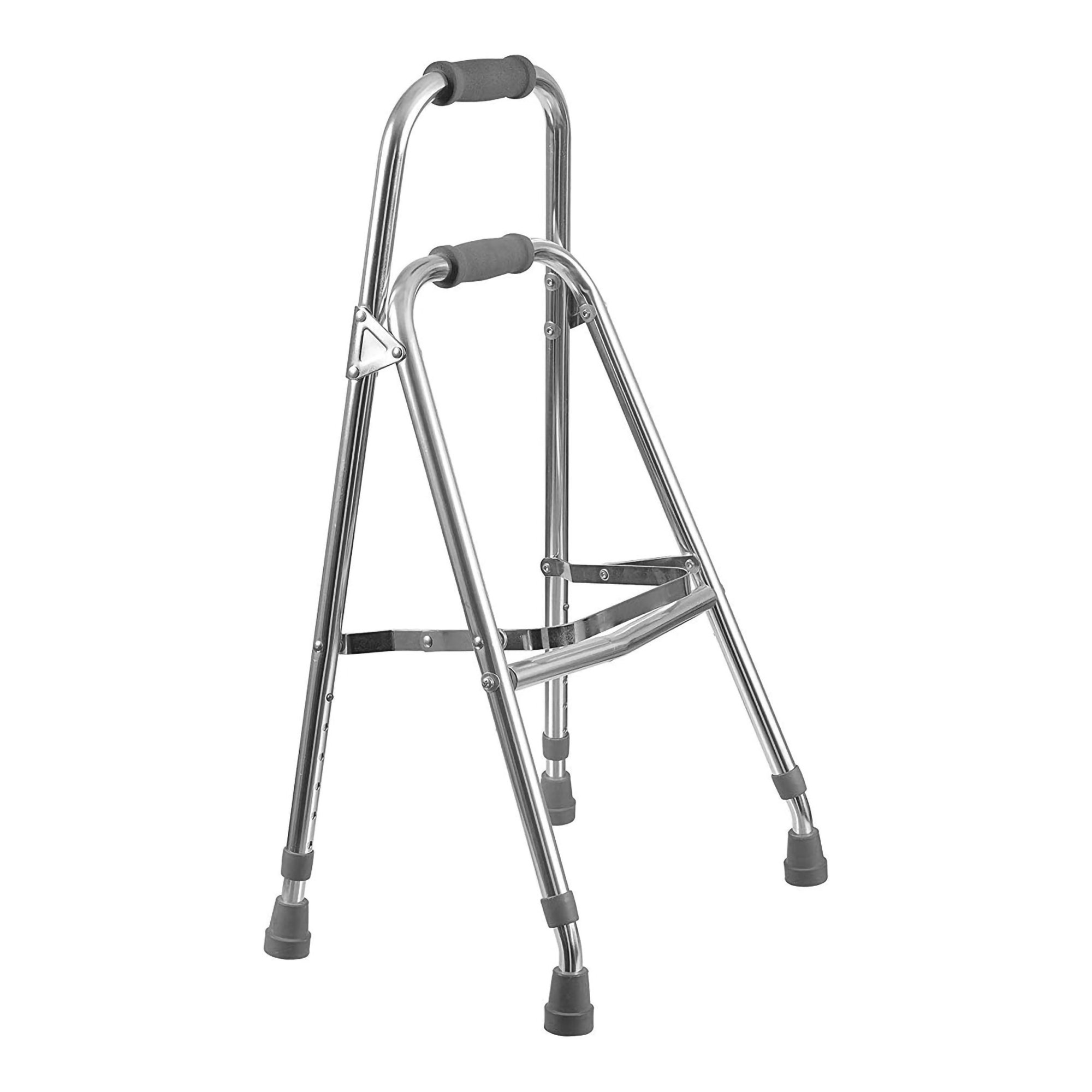 DMI Hemi Aluminum Frame Side Step Folding Walker - Supports Up to 250 lbs, Adjustable Height 30 to 35 Inches
