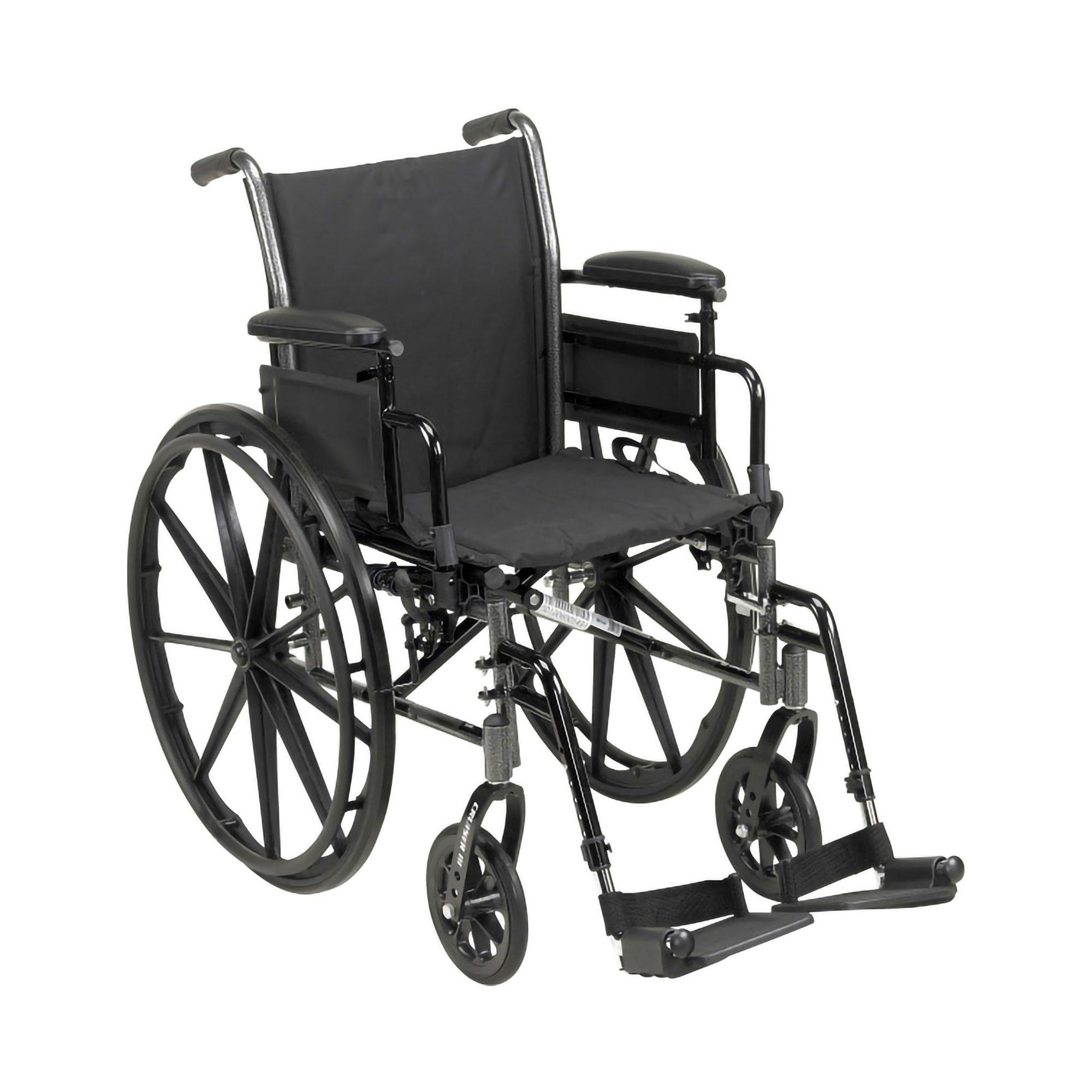 McKesson Lightweight Manual Wheelchair with Elevating Leg Rests - 20-Inch Seat Width, Black Upholstery, 300 lbs Capacity