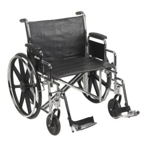 McKesson Bariatric Wheelchair with 24-Inch Seat Width and Dual Axle Design