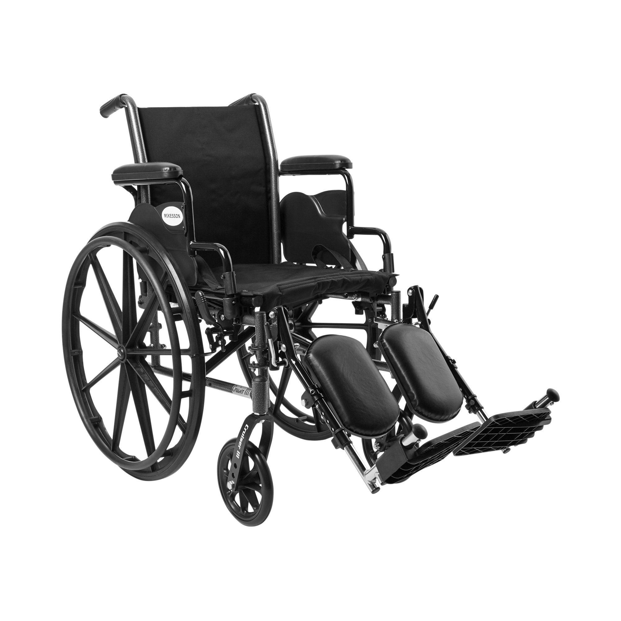McKesson Dual Axle Lightweight Wheelchair with Elevating Legrests and 16-Inch Seat Width