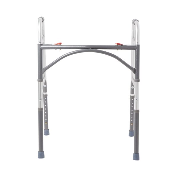 McKesson Bariatric Dual Release Folding Walker with Adjustable Height - Steel Frame, 500 lbs Capacity - Image 2