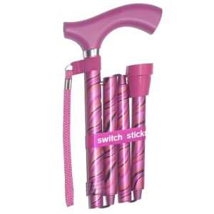 Folding Cane Switch Sticks Aluminum 32-37 Inch Height by Brand - Tango Print