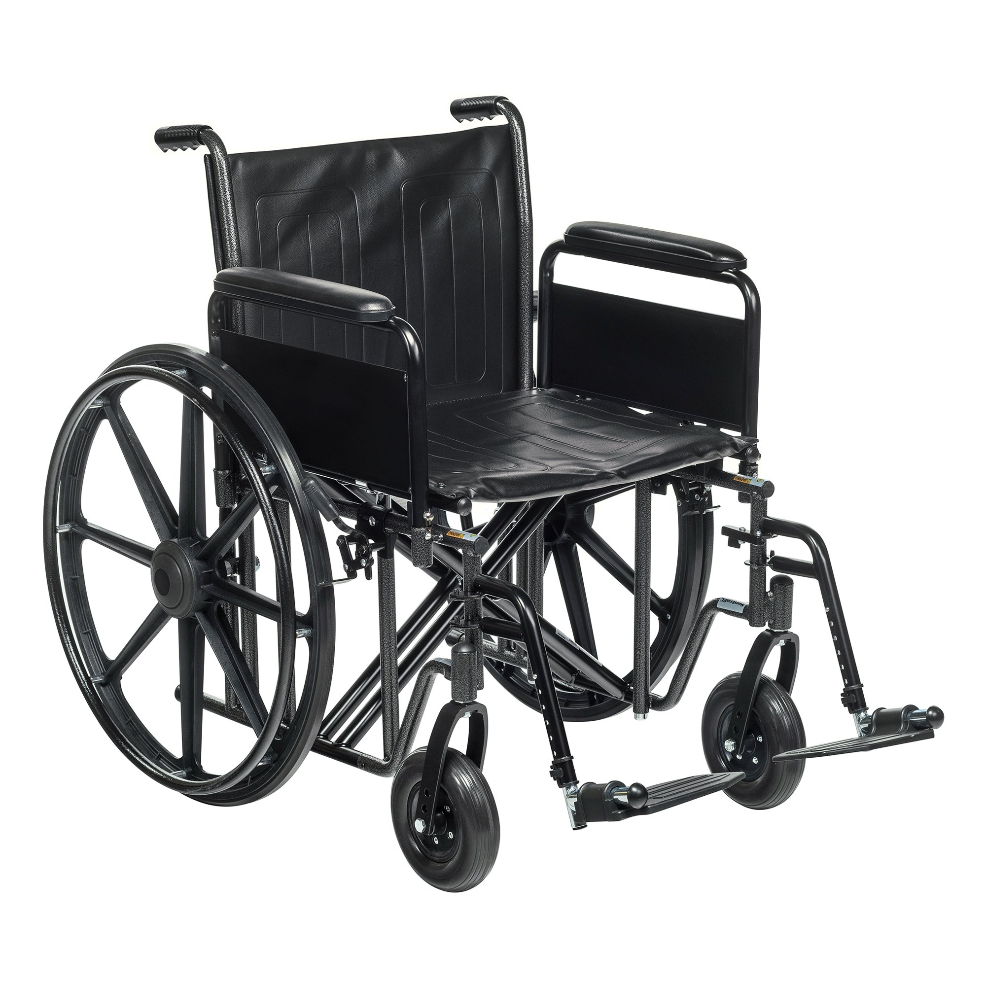 McKesson Bariatric Wheelchair with Dual Axle and Full-Length Arm * 22 Inch Seat Width, Black Upholstery, 450 lb Capacity