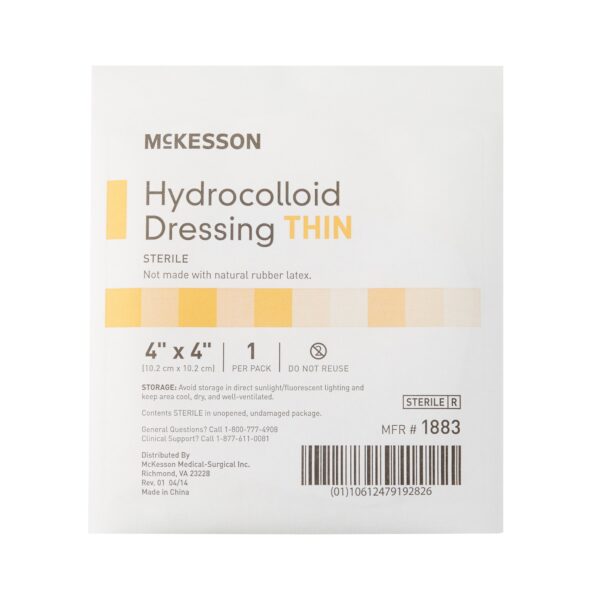 McKesson Hydrocolloid Dressing 4 x 4 Inch Thin, Sterile, Moist Environment for Wound Healing - Image 3