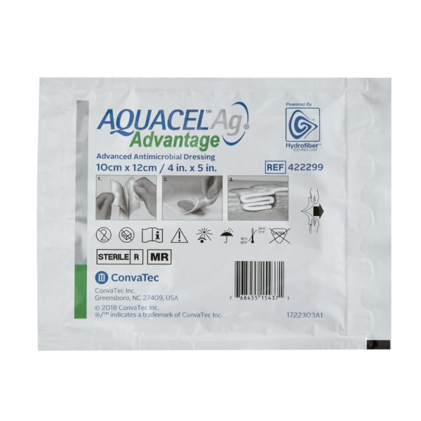 Aquacel? Ag Advantage Silver Hydrofiber Dressing 4 x 5 Inch Rectangle, Sterile - Pack of 10 - Image 3