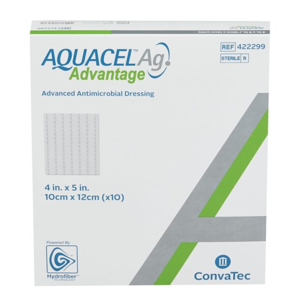 Aquacel? Ag Advantage Silver Hydrofiber Dressing 4 x 5 Inch Rectangle, Sterile - Pack of 10 - Image 2