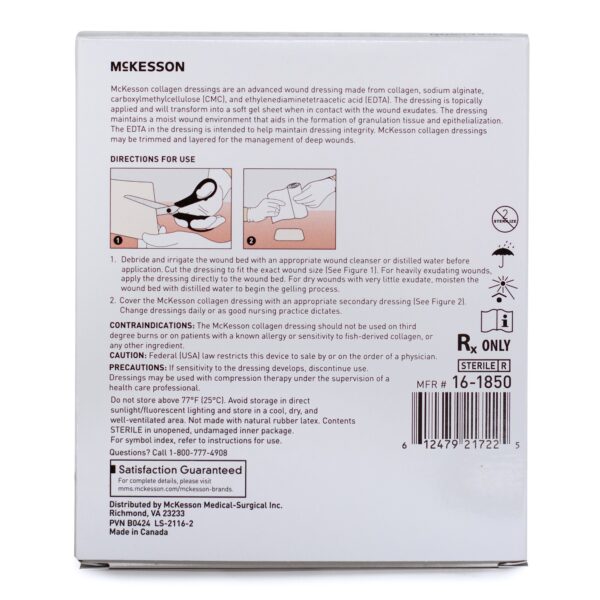 McKesson Collagen Dressing 2 x 2 Inch Square * Sterile, Wound Care Solution - Image 4