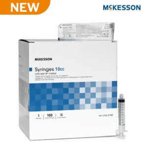 McKesson General Purpose Syringe 10 mL with Luer Lock Tip - Sterile, Disposable, No Needle