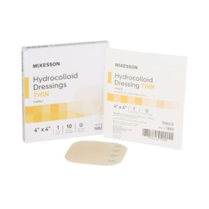 McKesson Hydrocolloid Dressing 4 x 4 Inch Thin, Sterile, Moist Environment for Wound Healing