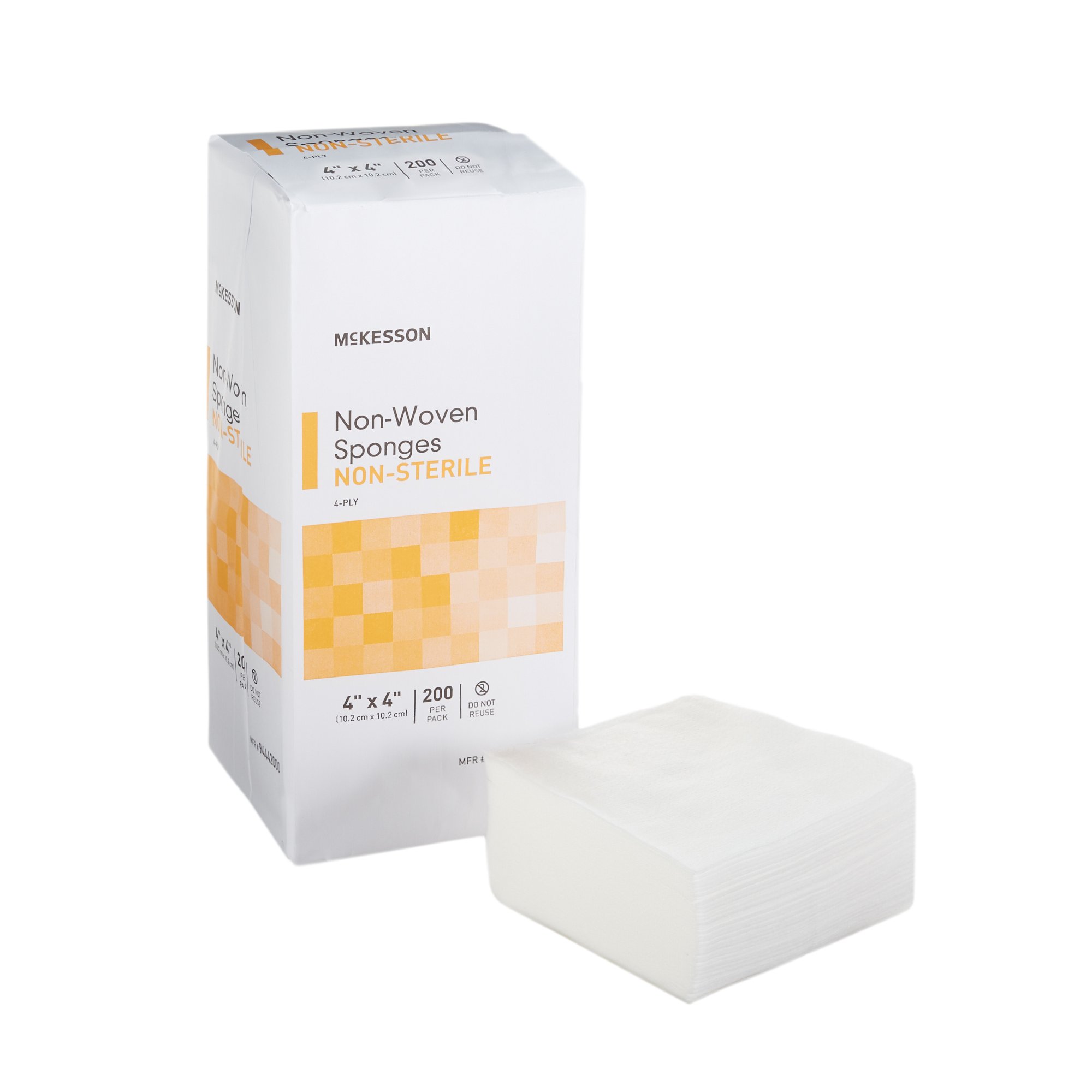 McKesson Nonwoven Sponge 4 x 4 Inch, 4-Ply - Ideal for Medical Cleaning and Wound Care