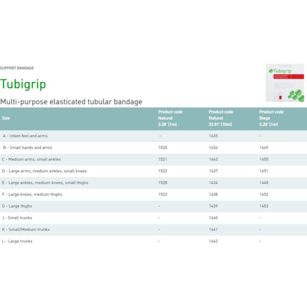 Tubigrip? Pull-On Elastic Tubular Support Bandage Size E by McKesson - Large Ankle, Medium Knee, Small Thigh Support - Image 4