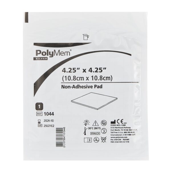 PolyMem Silver Silver Foam Dressing 4-1/4 x 4-1/4 Inch Square, Sterile, 15 Count - Image 3