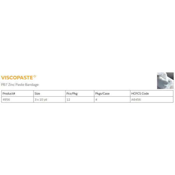Viscopaste? PB7 Zinc Impregnated Dressing, 3 Inch x 10 Yard - Sterile Open-Weave Fabric Roll for Skin Soothing - Image 4