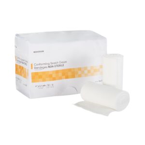 McKesson Conforming Bandage, 4 Inch x 4-1/10 Yard - Polyester Roll Bandage for Medical Use