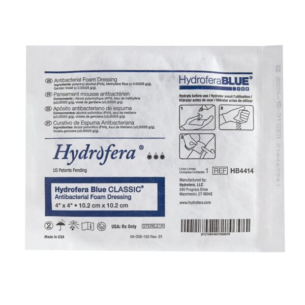 Hydrofera BLUE? Classic 4 x 4 Inch Antibacterial Foam Dressing * Nonadhesive, Sterile, Without Border - Image 3