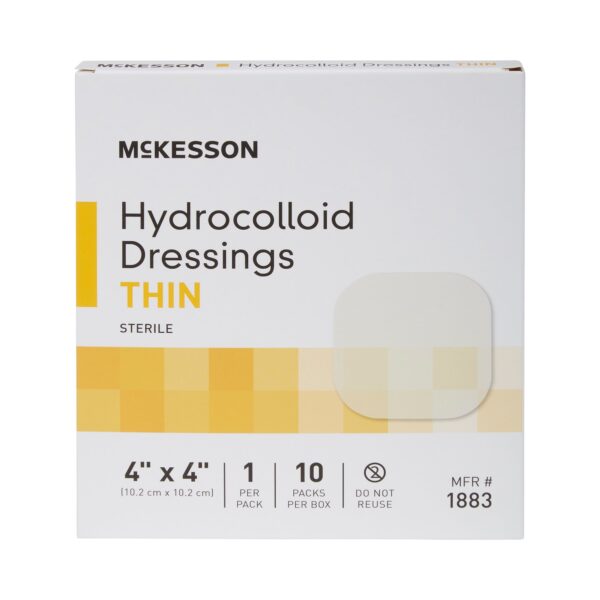 McKesson Hydrocolloid Dressing 4 x 4 Inch Thin, Sterile, Moist Environment for Wound Healing - Image 4
