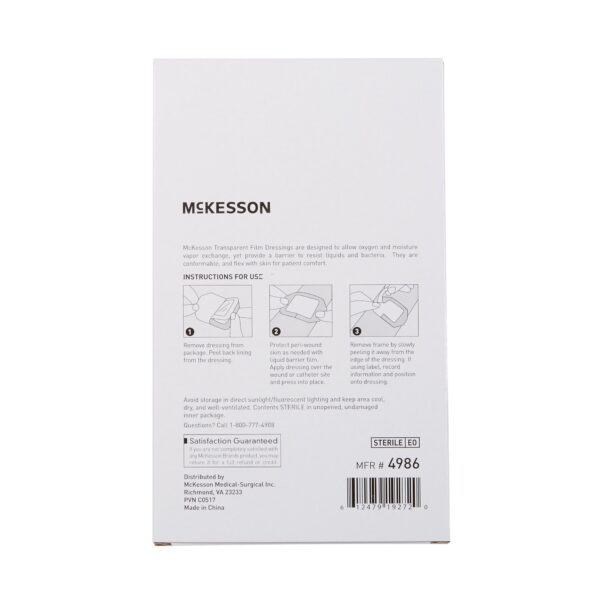 McKesson Octagonal Sterile Transparent Film Dressing - 4 x 4-3/4 Inch - Image 5