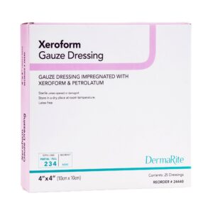 XeroformTM Gauze Dressing 4 x 4 Inch Sterile - Bismuth Tribromophenate Impregnated Wound Care