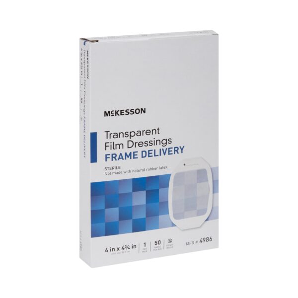 McKesson Octagonal Sterile Transparent Film Dressing - 4 x 4-3/4 Inch - Image 6